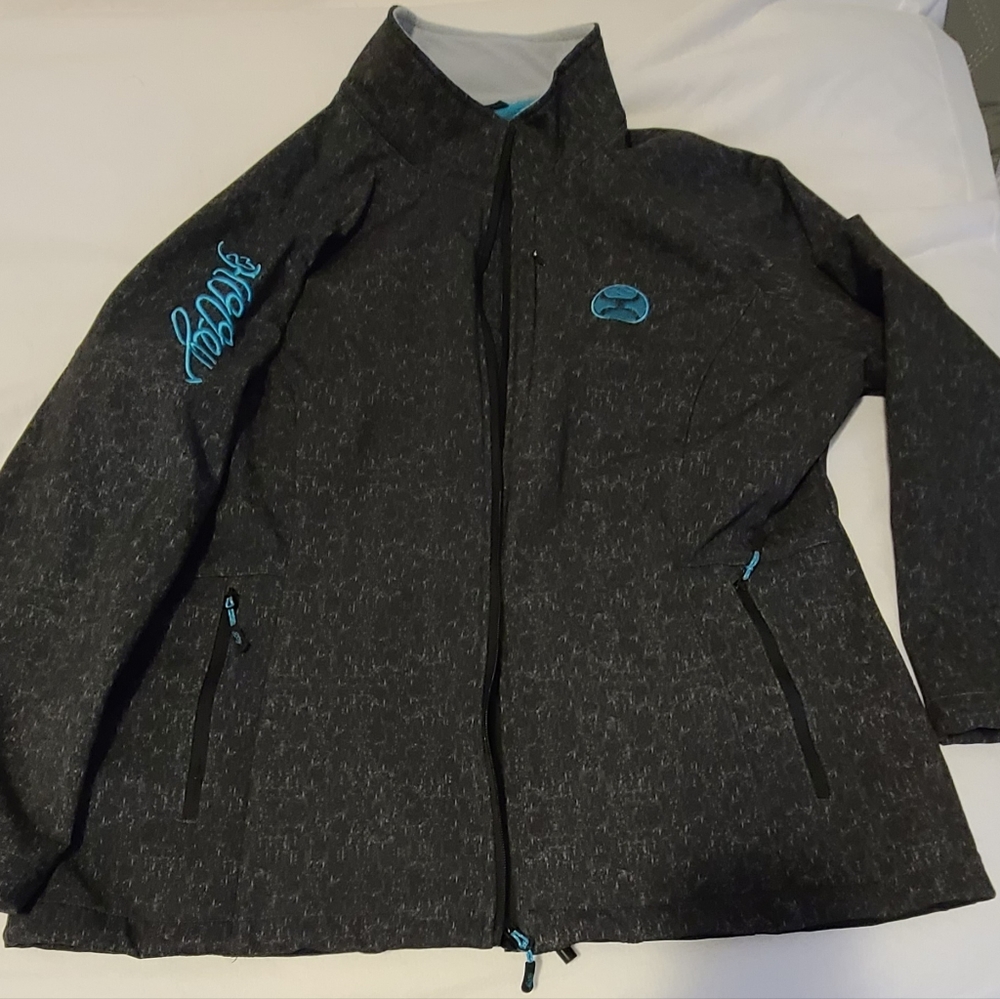 Hooey Women's Soft Shell Black/Turquoise Jacket Size XL
